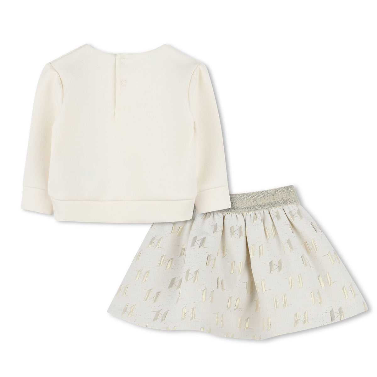 Karl Lagerfeld Girls Skirt And T-Shirt Set - Beige