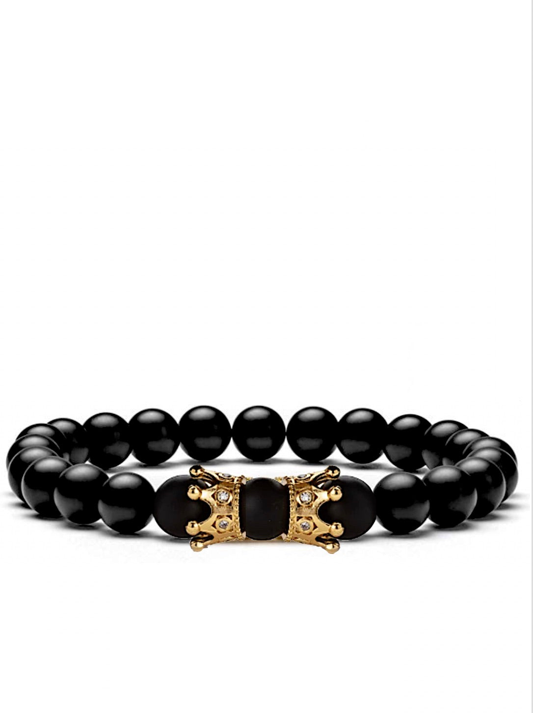 Stephen Oliver 18K Gold Black Onyx Crown Gemstone Bracelet