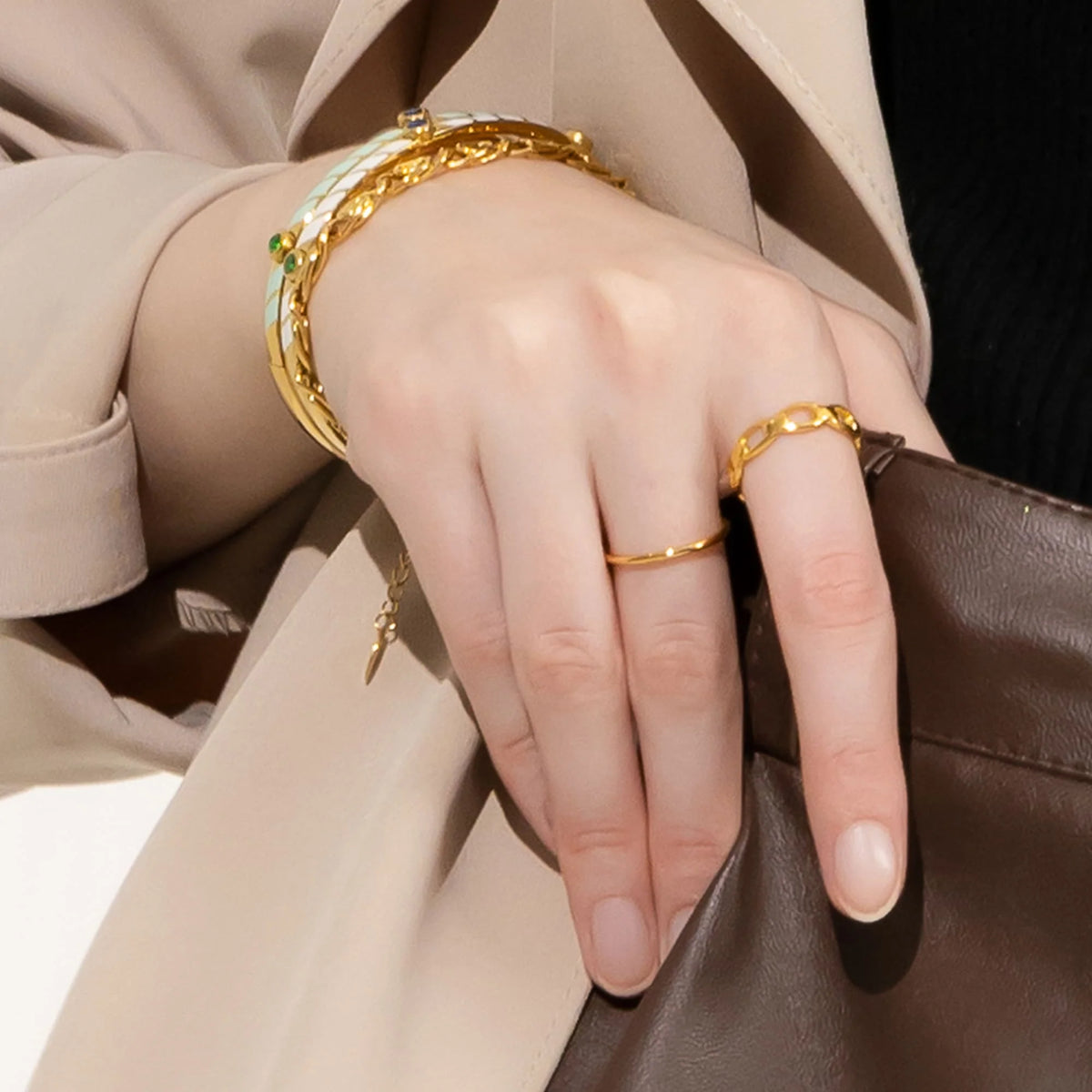 Bullion Gold Rheda Classic Tubular Ring in Gold