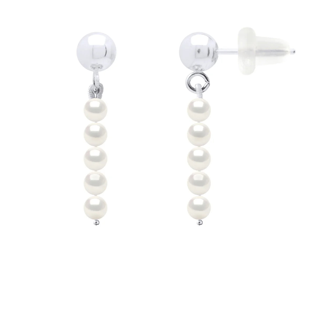 Manufacture Royale Earrings 5 Pearl Freshwater Pearl White White Gold