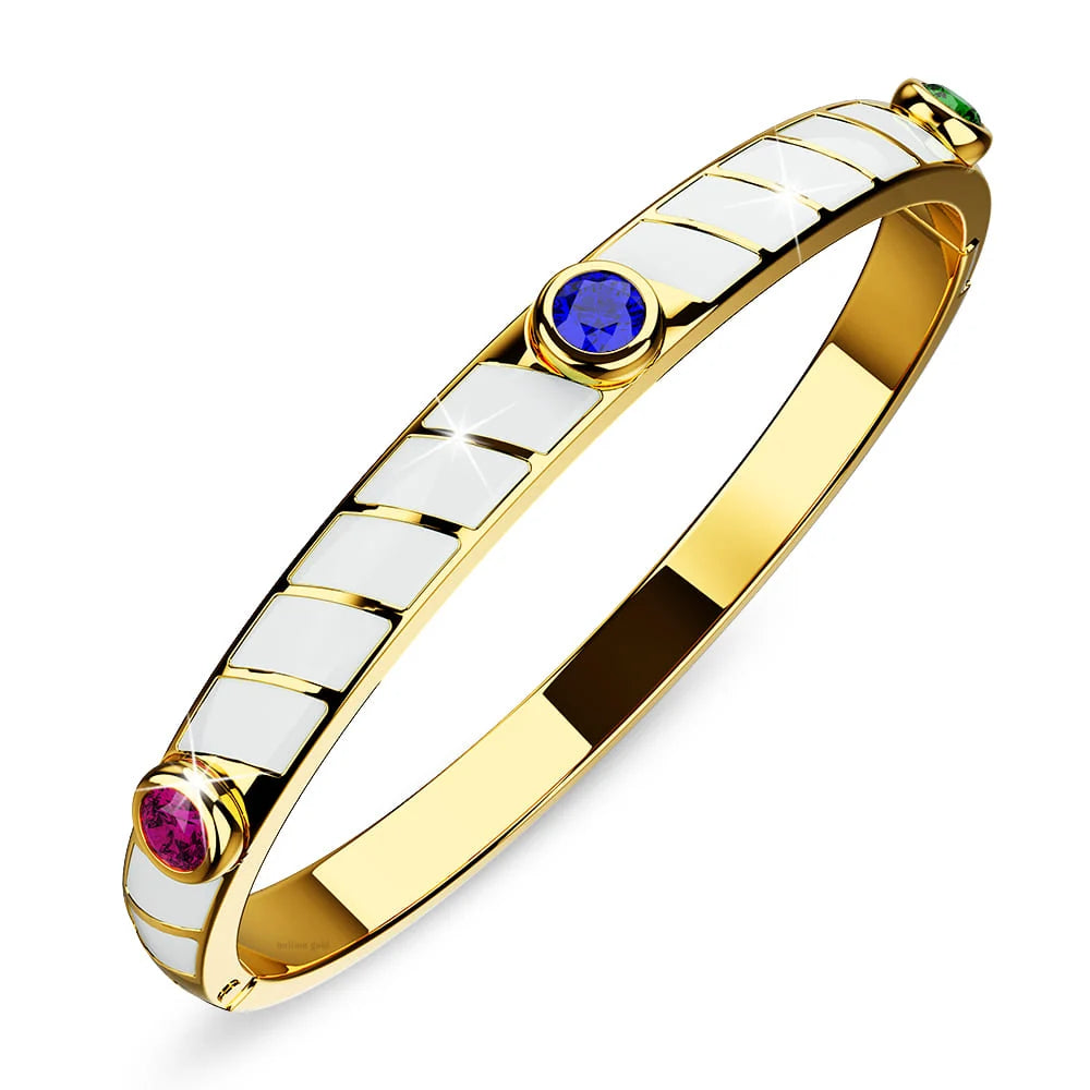 Bullion Gold Arctic Luminous Enamel Gold Layered Bangle