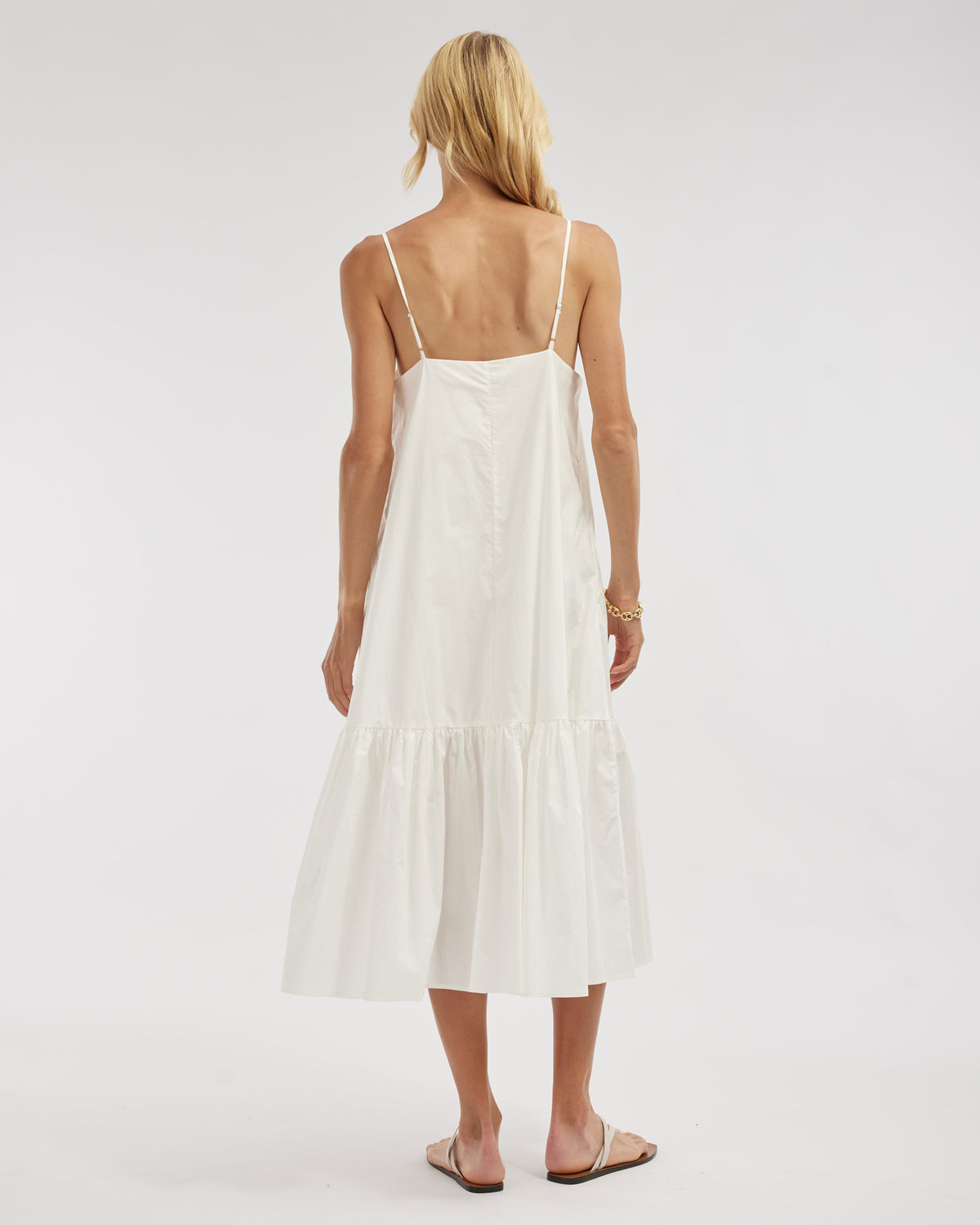 Amelius Zadie Poplin Midi Dress - White