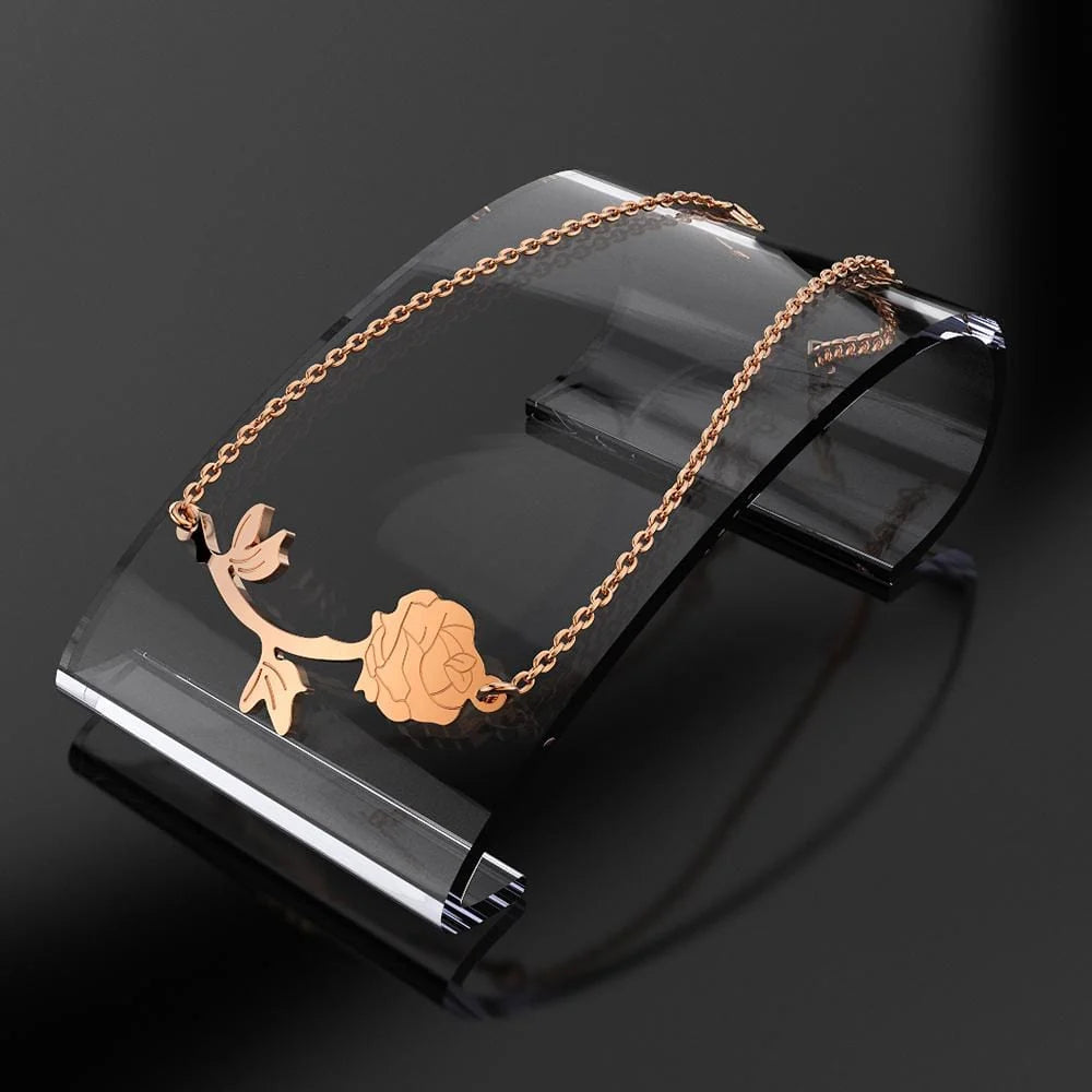 Bullion Gold One Piece Rose Bracelet in Rose Gold Layered Steel Jewellery