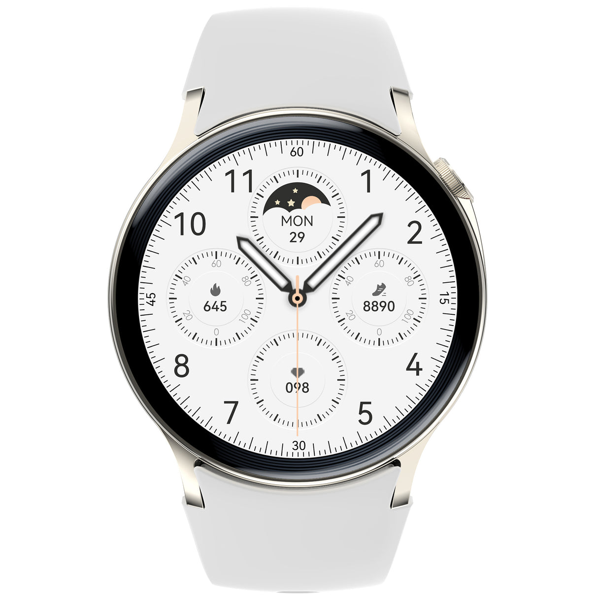 Bluetooth Smart Watch 1.43" Touch Screen Call Heart Rate Blood Pressure BT 5.3 - White