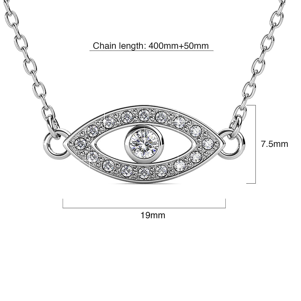 Krystal Couture White Gold Eye On You Pendant Necklace Embellished with Crystals from SWAROVSKI