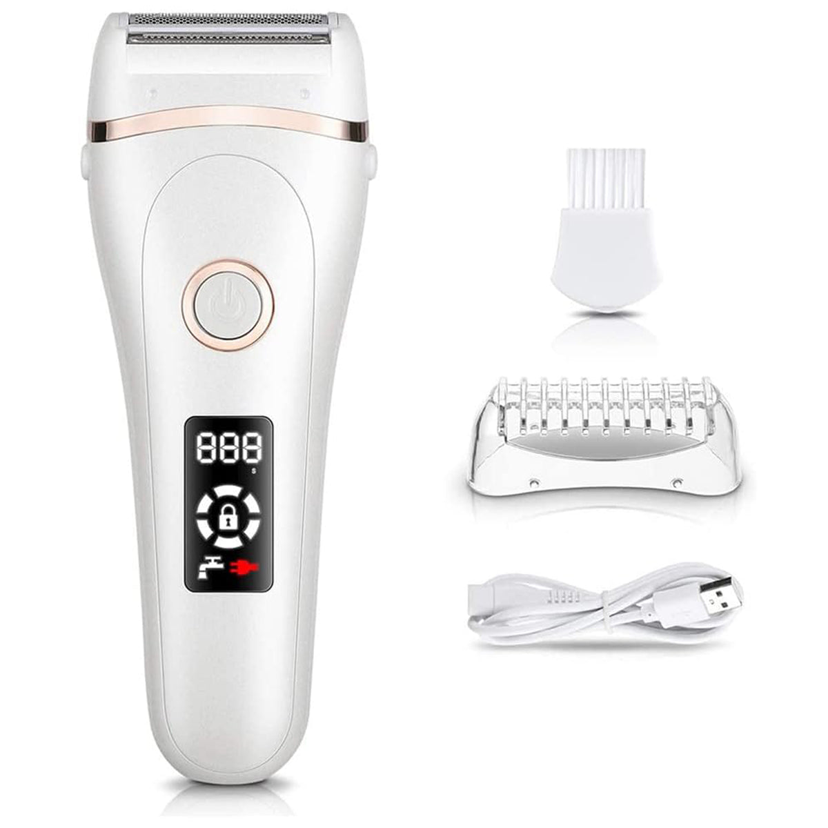 Lady Shaver Hair Remover Women Waterproof IPX6 Stainless Steel Blade USB Charge