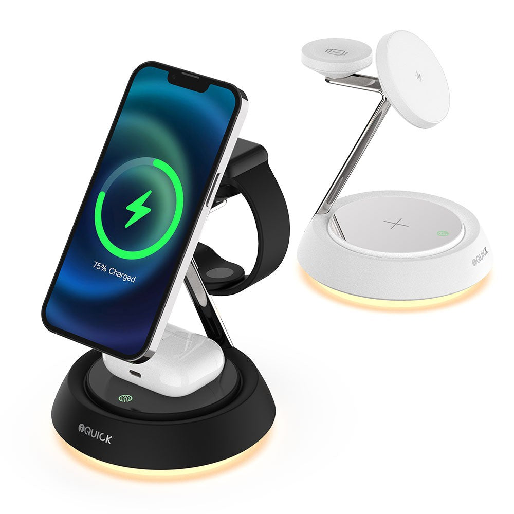 iQuick Twig 2 Multi Functions Wireless Charger with LED Ambient Light - White