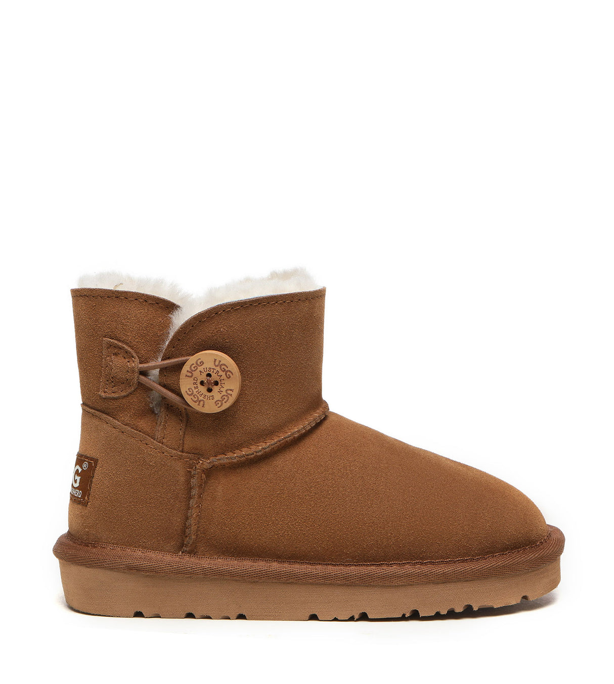 Australian Shepherd UGG Nolan Kids Mini Button - Chestnut