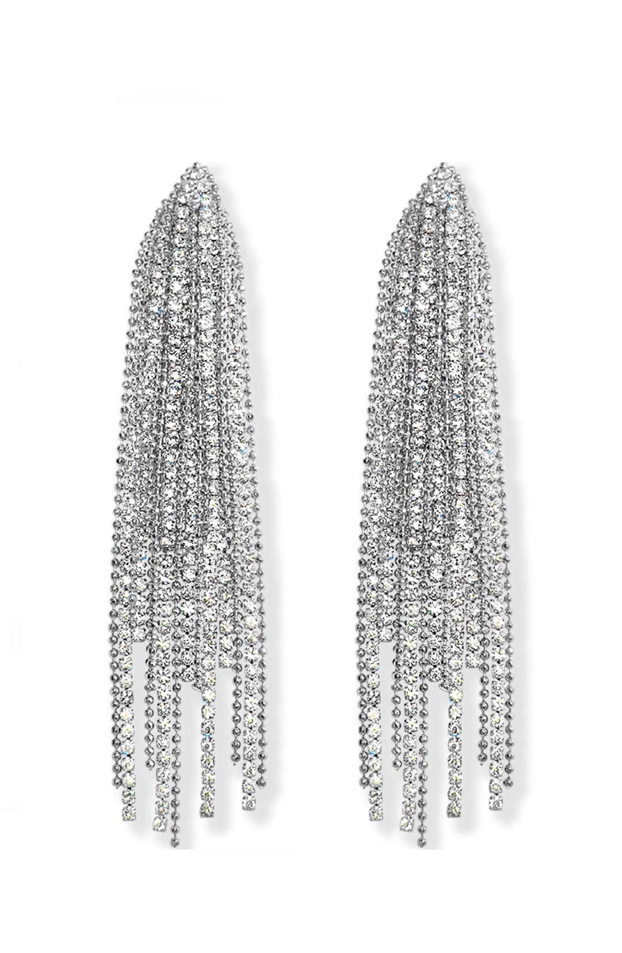 Liv Oliver 18K White Gold Chandelier Earrings
