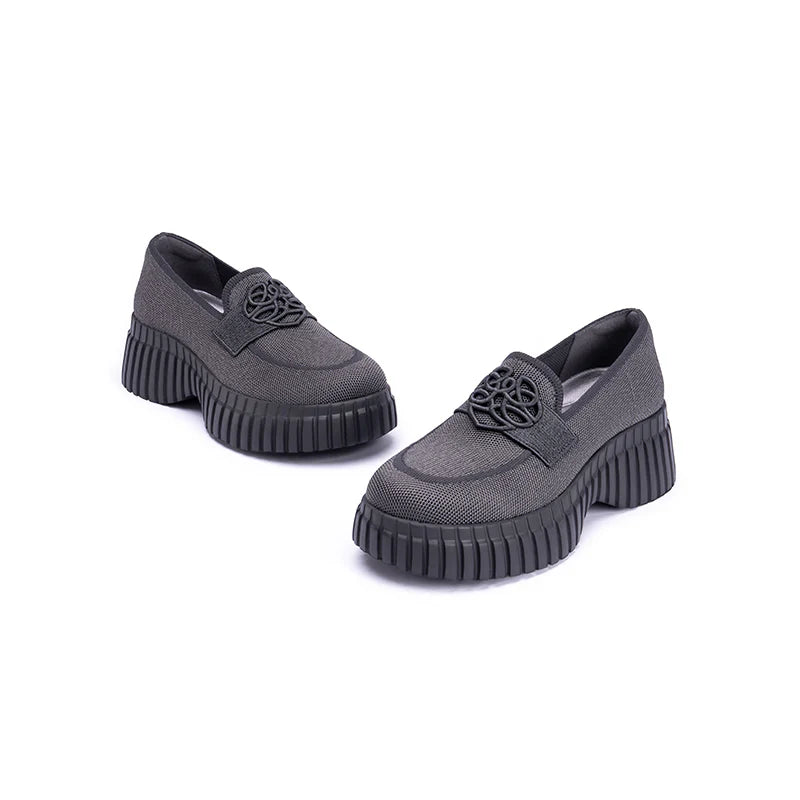Gentleman Chunky Platform Loafers - Charcoal