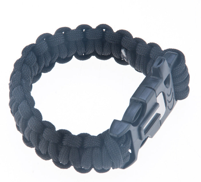 Flint Survival Bracelet Woven Paracord 3m Emergency Whistle Camping Hiking Hunting Tool