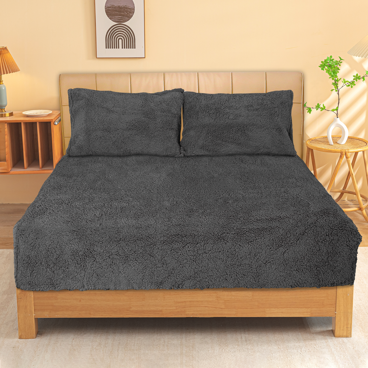 Ramesses Sherpa Fleece Combo Set - Charcoal
