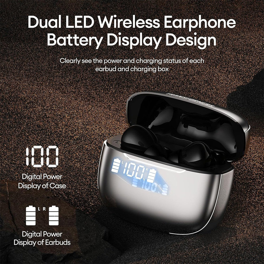 Transformers Wireless Earbud Earphones Bluetooth V5.4 ANC Noise Cancelling TF-T27 - Silver