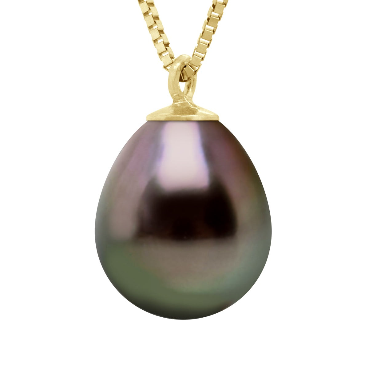 Necklace Real Cultured Tahiti Pearl Pear 9-10 mm - Longueur 42 cm