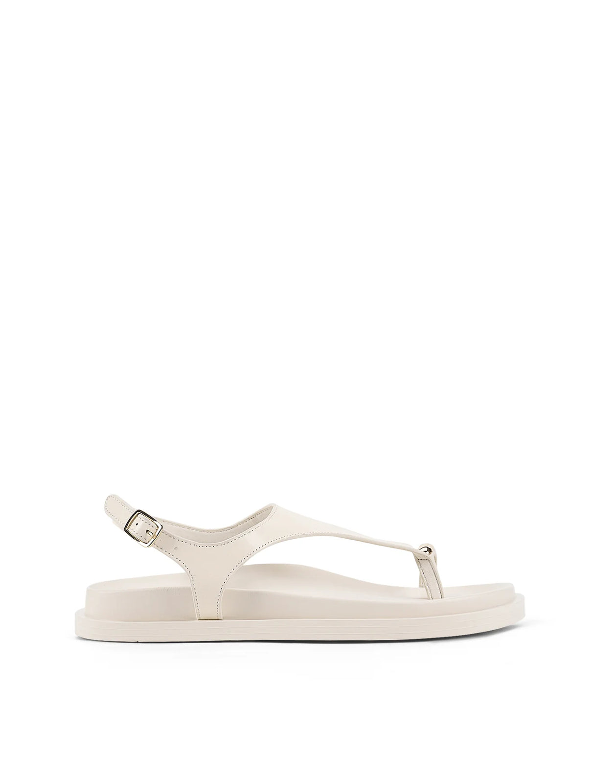 Siren Flatform Sandals - Cream White Leather