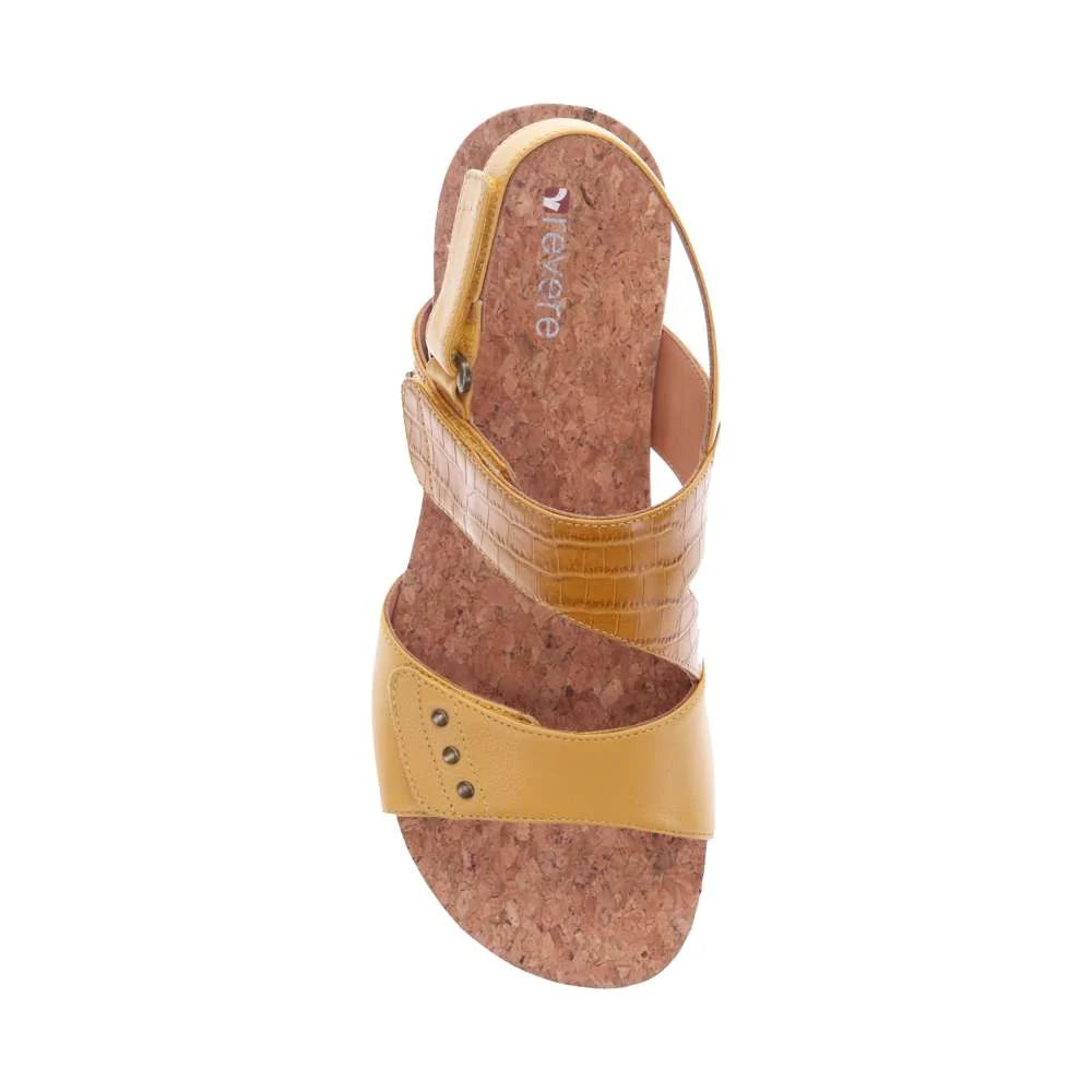 Revere Grenada Wedge - Mustard French/Croc