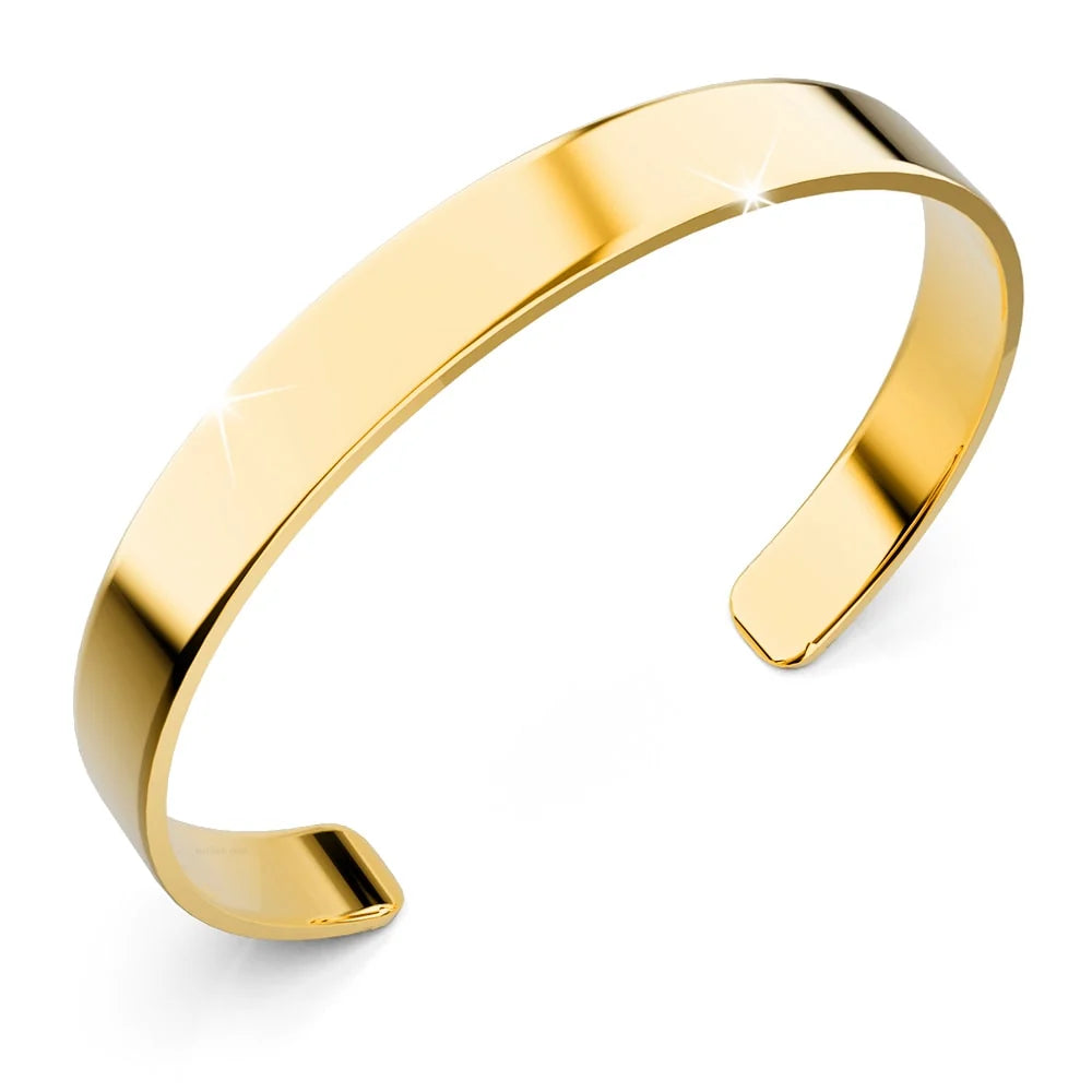 Boxed 3 Tri-Tone Avenue Classic Cuff Bangle Set - 8mm
