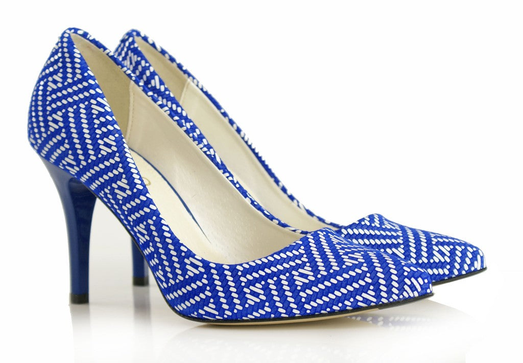 Bosccolo Womens Spike Heels Milti 2169 - Blue/White