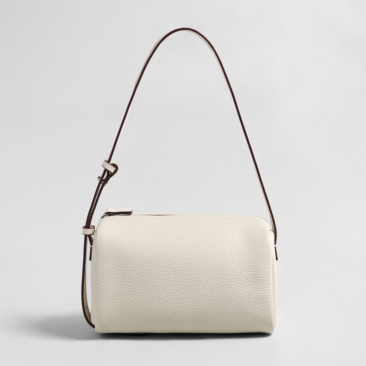 Premium Pebbled Calfskin Cylinder Bag - Ivory