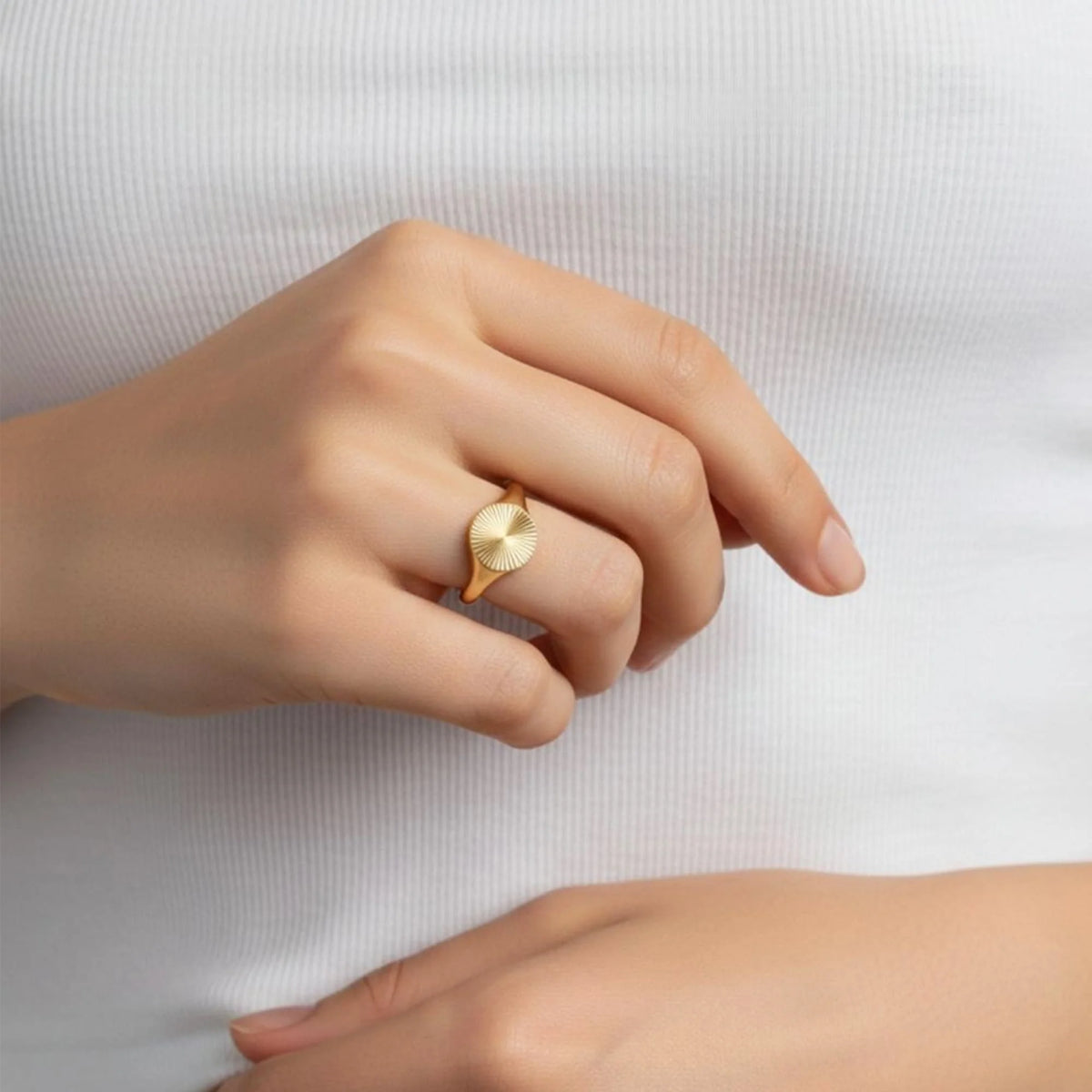 Bullion Gold Vortex Aura Gold Plated Ring