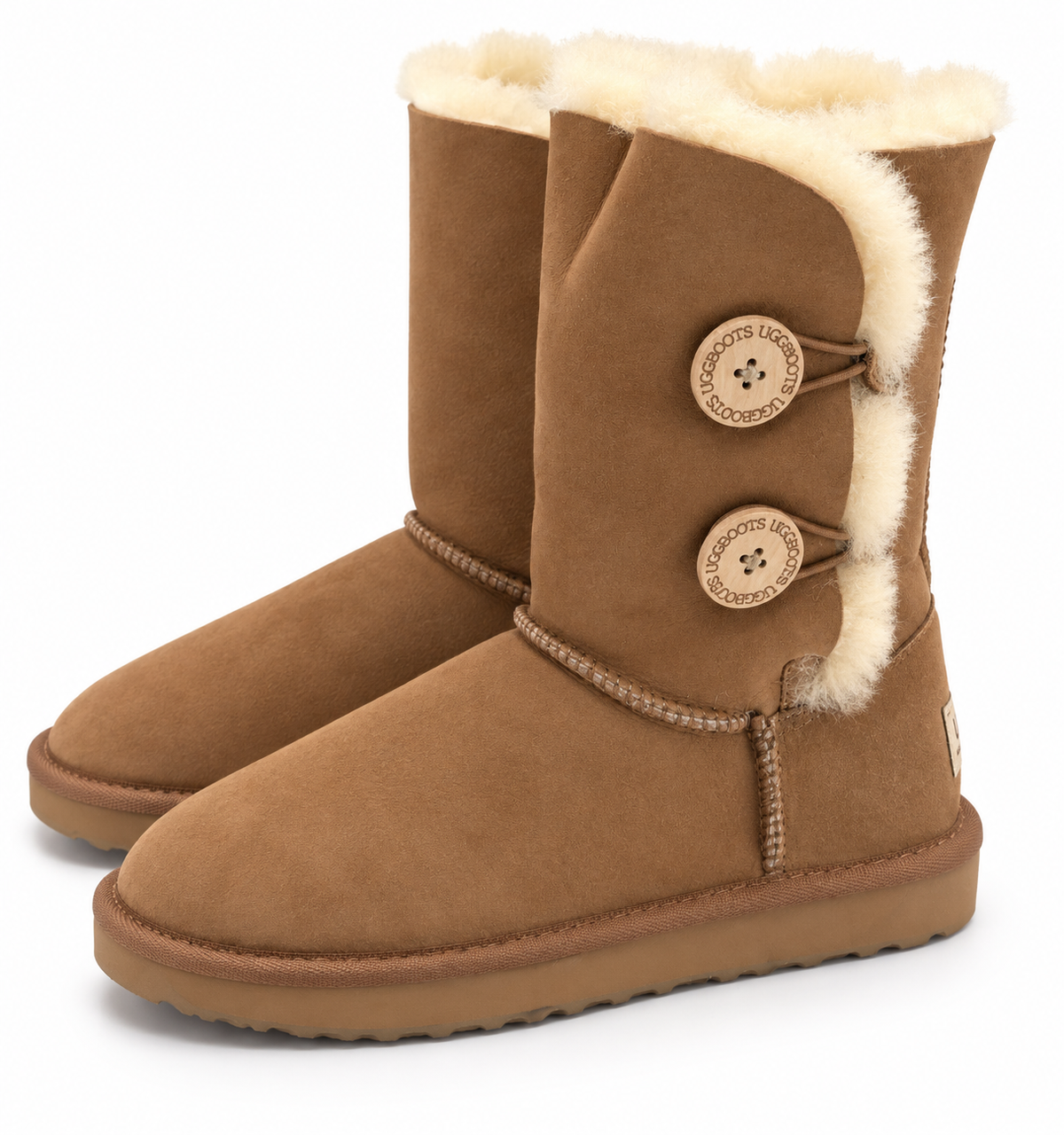 Australian Leather Ugg 2Button Classic Short - Chestnut - AU5
