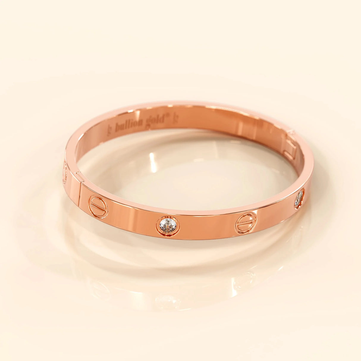 Bullion Gold Carrie Stainless Steel Bangle in Rose Gold - 64mm