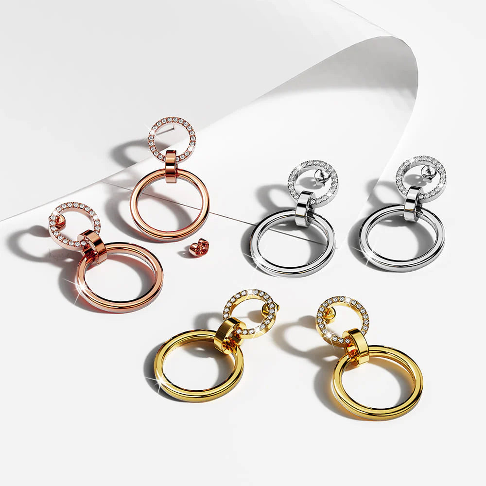 Krystal Couture Orbit of Radiance Earrings Embellished with SWAROVSKI Crystal in White Gold