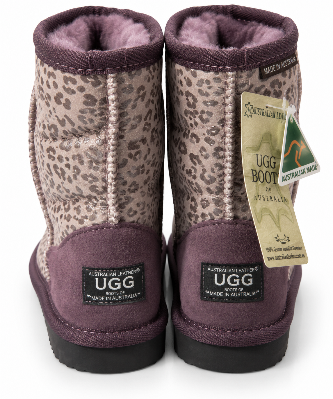 Australian Leather Ugg Classic Short Leopard - Metallic Purple - AU4