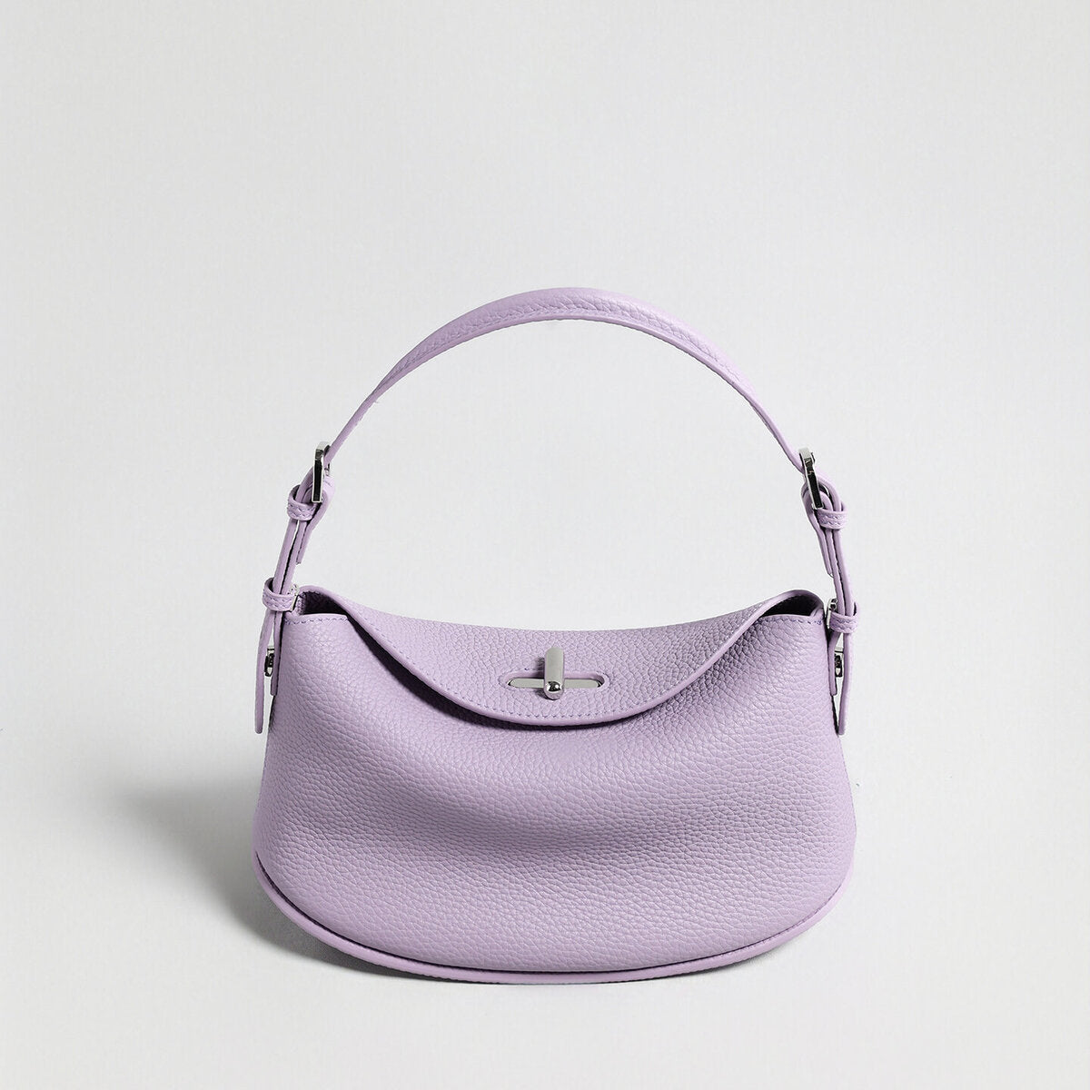 Pebbled Calfskin Half-Moon Hobo - Lilac