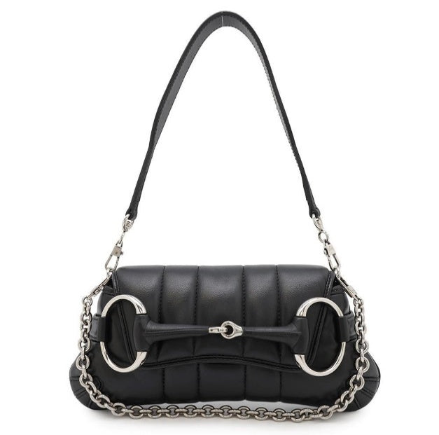 Gucci Quilted Leather Horsebit Bag - Black