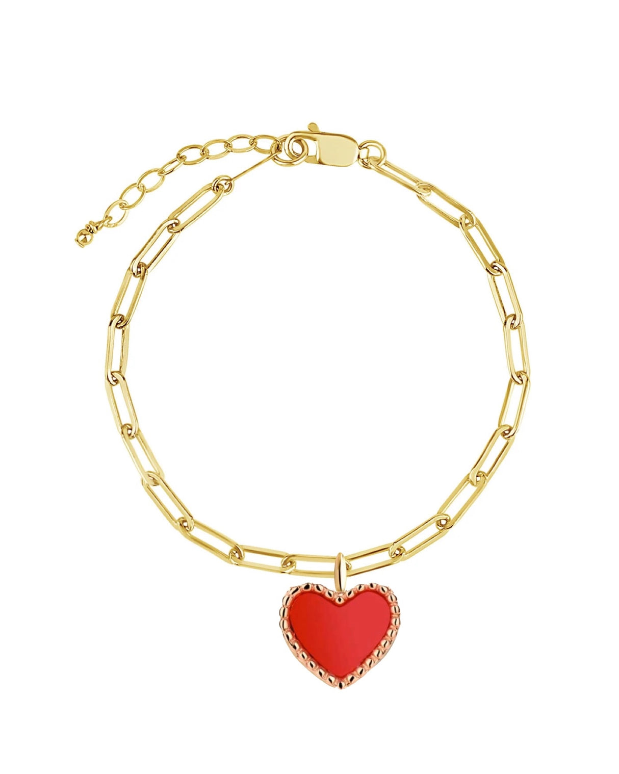 Liv Oliver 18K Gold Red Charm Bracelet