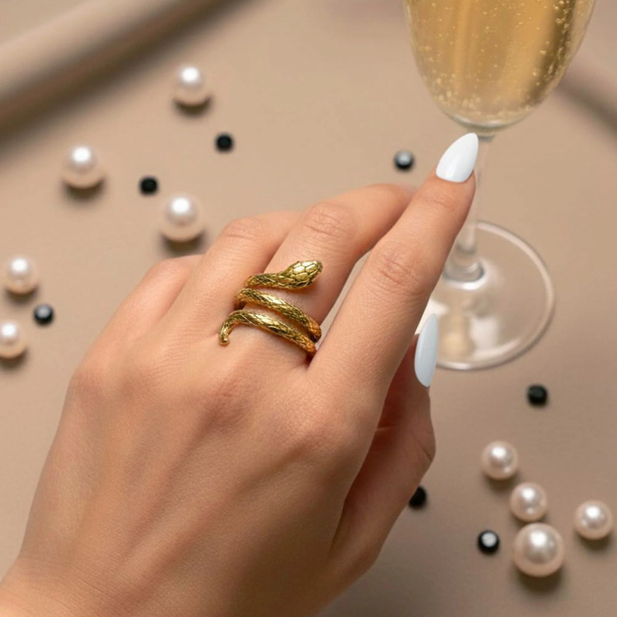 Bullion Gold Cobra Coiled Ring In Gold