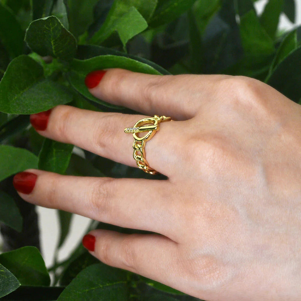 Adjustable Toggle Clasp Fashion Ring