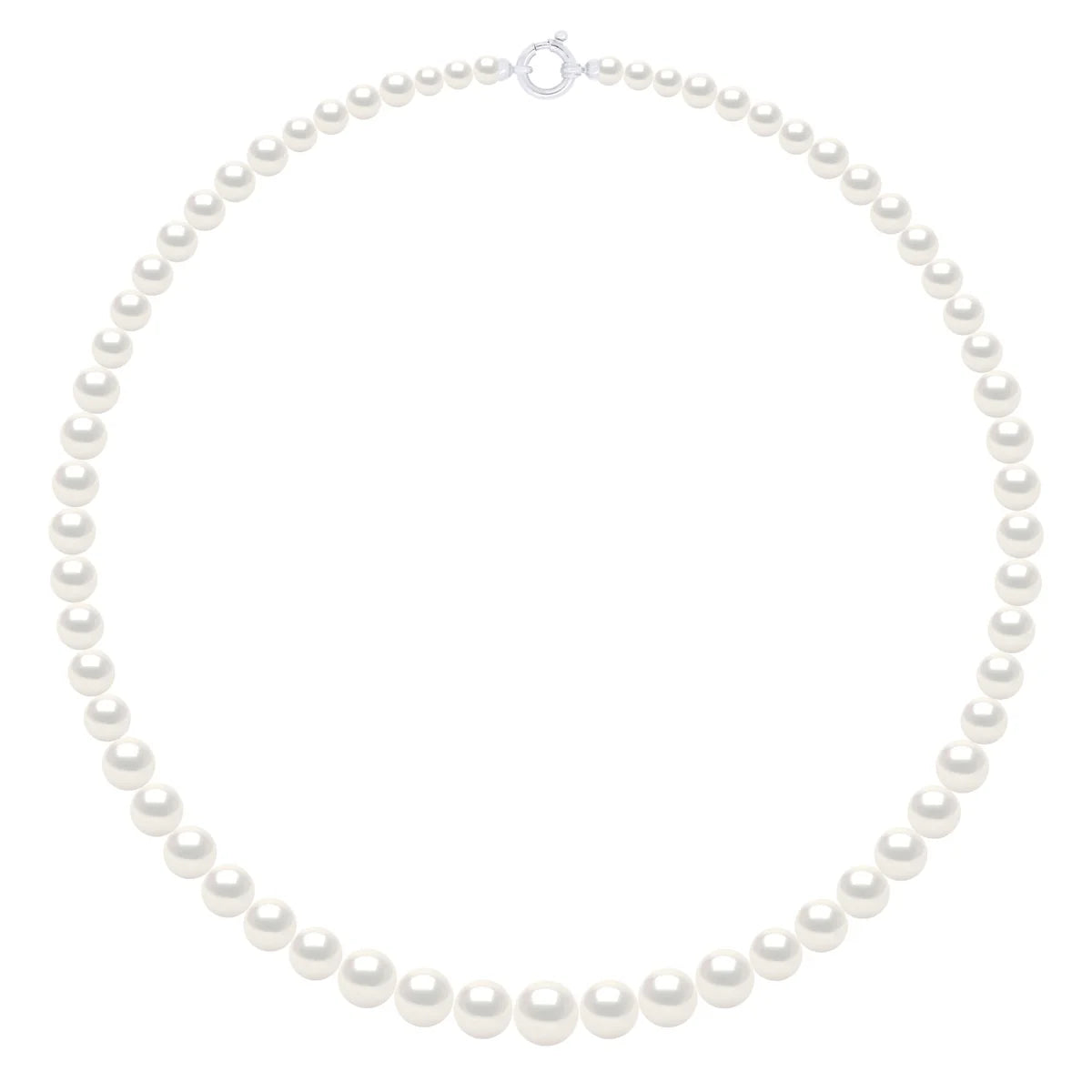Necklace Prestige Semi-Round Freshwater Pearl White 11-5mm