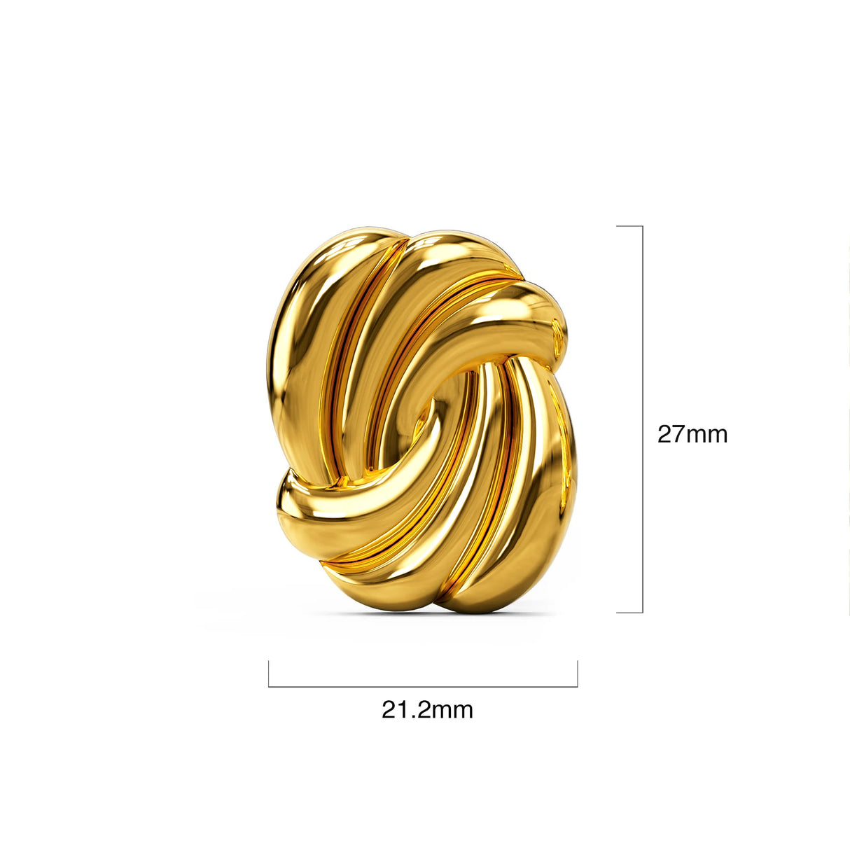 Bullion Gold Intertwined Gold layered Stud Earrings