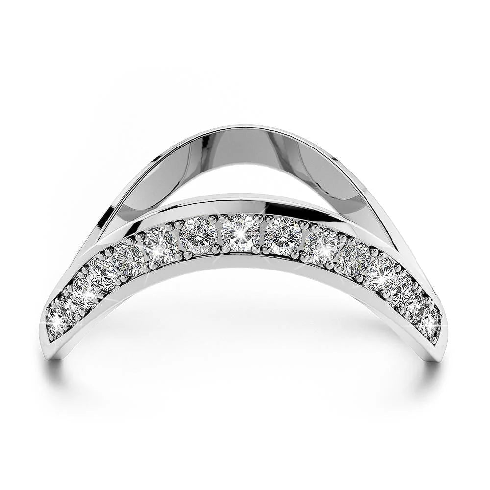 Krystal Couture Contortion Ring Embellished with Swarovski Crystals White Gold