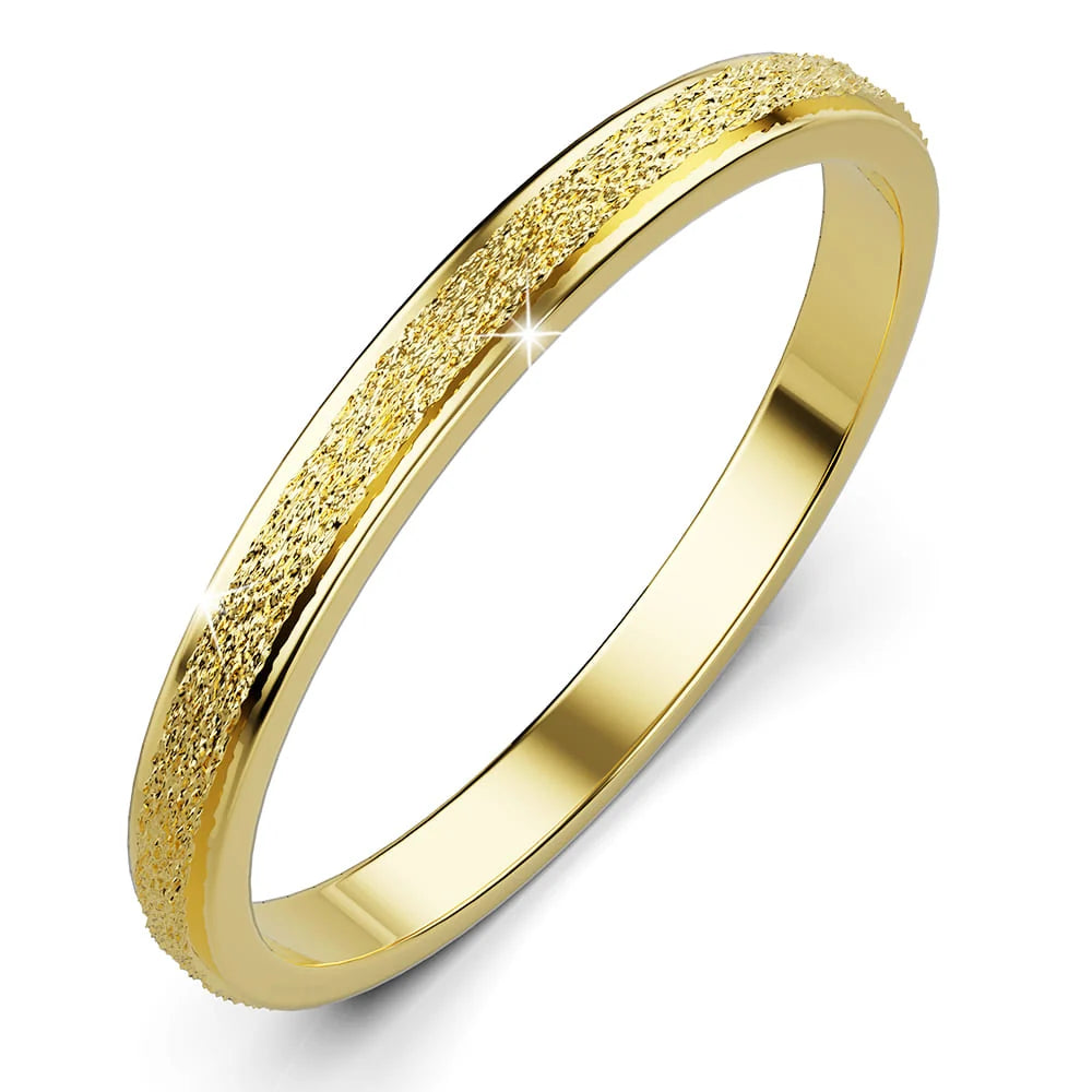 Bullion Gold Deva Glitter Textured Stacker Ring