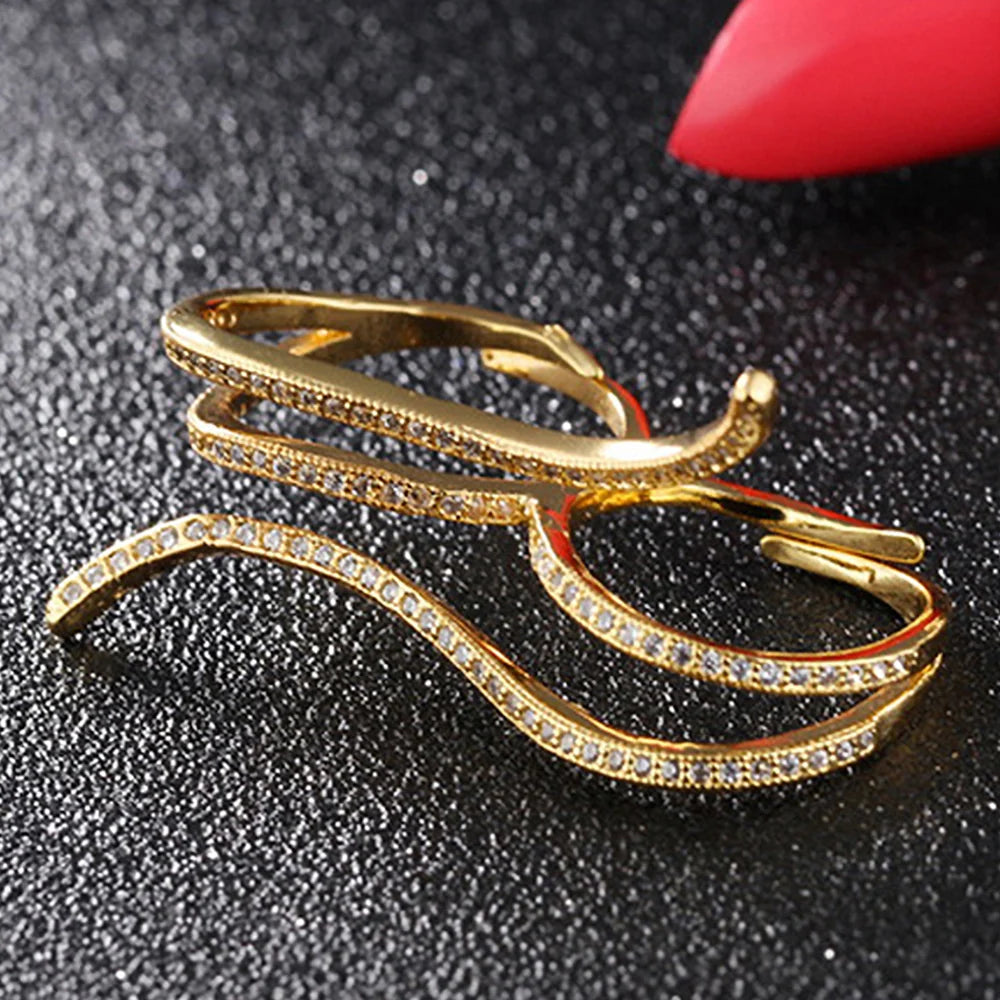 Bullion Gold Adjustable Serpent Shape Fashion Ring