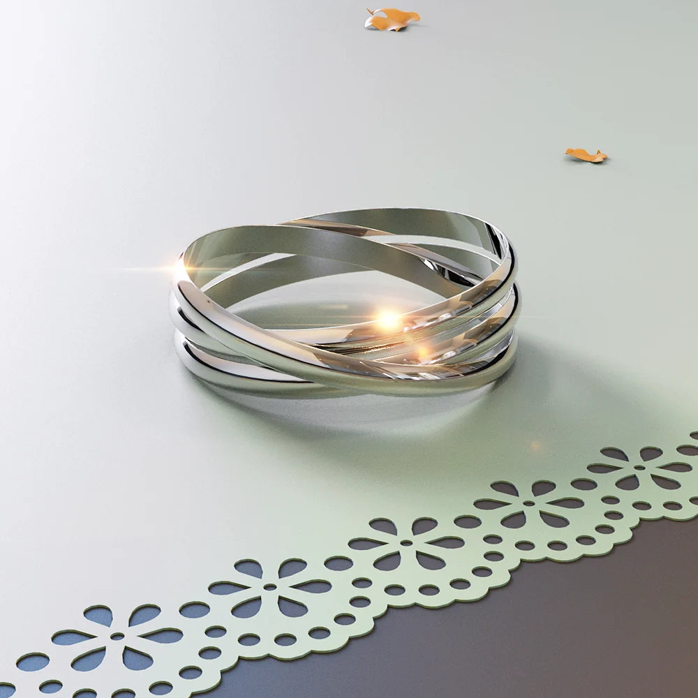 Solid 925 Sterling Silver Russian Love Ring