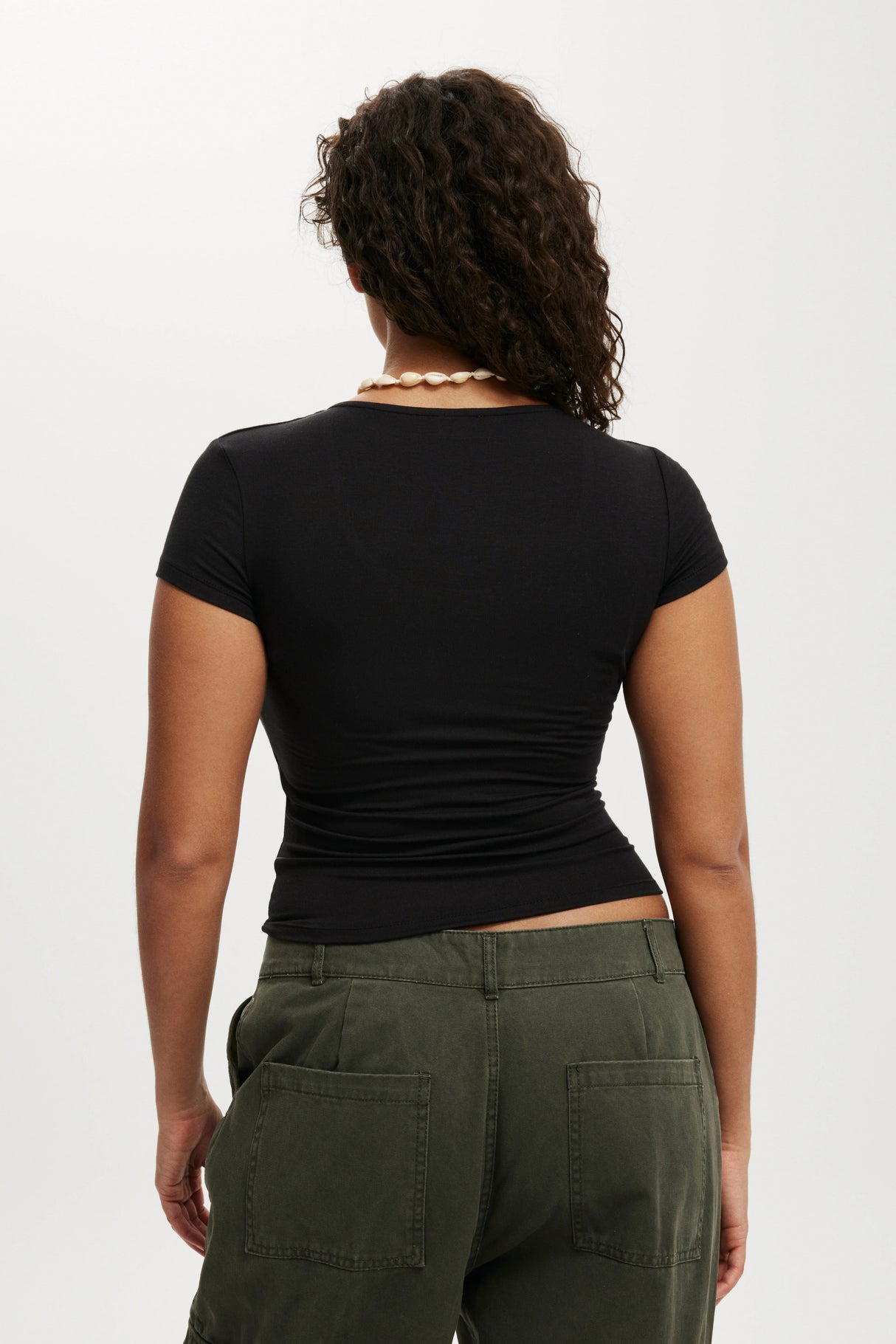 Cotton On Women's Sunday Scoop Short Sleeve - Black