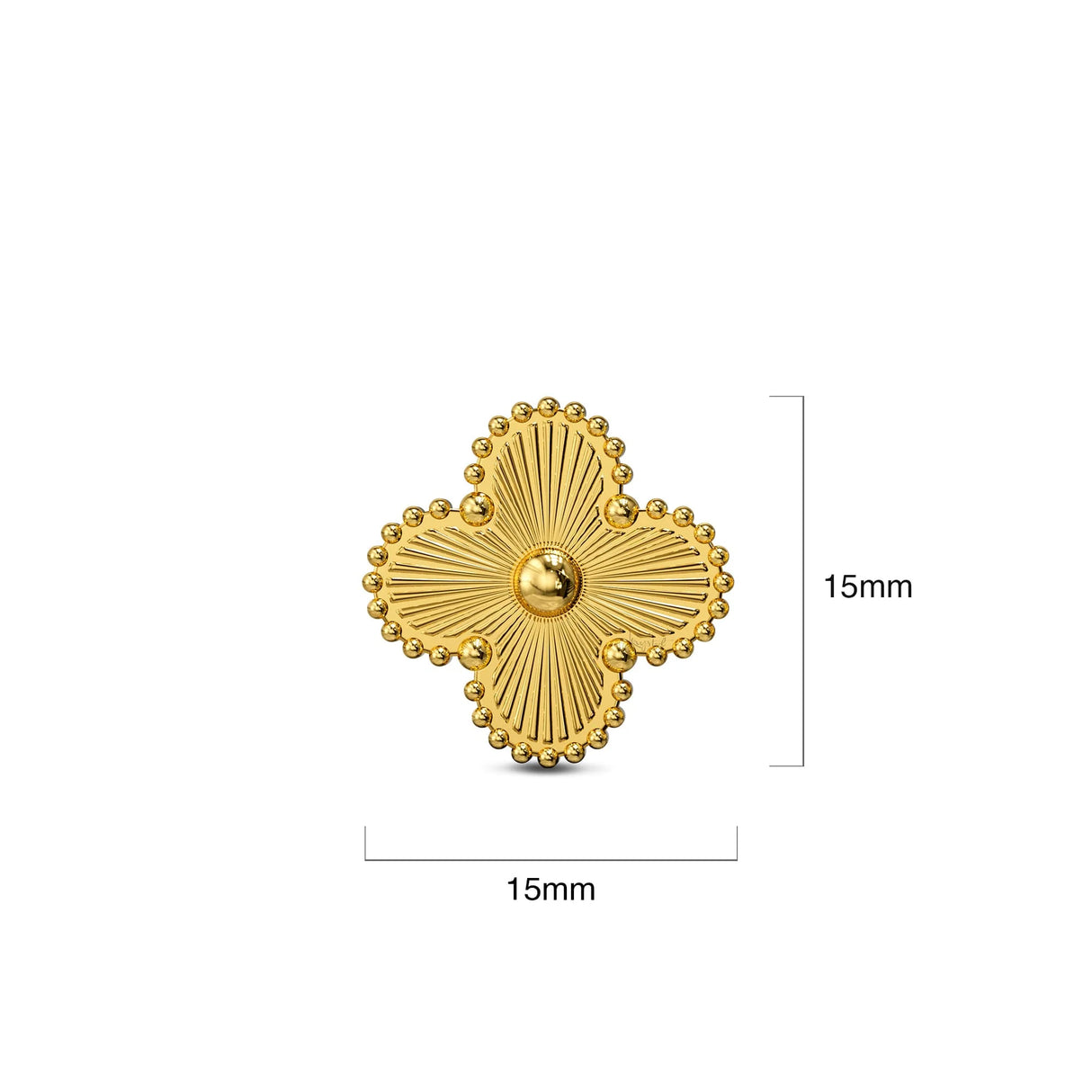 Bullion Gold Golden Clover Stud Earrings
