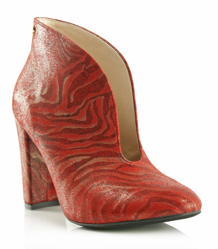 Bosccolo Womens Heel Boots Zebra - Red