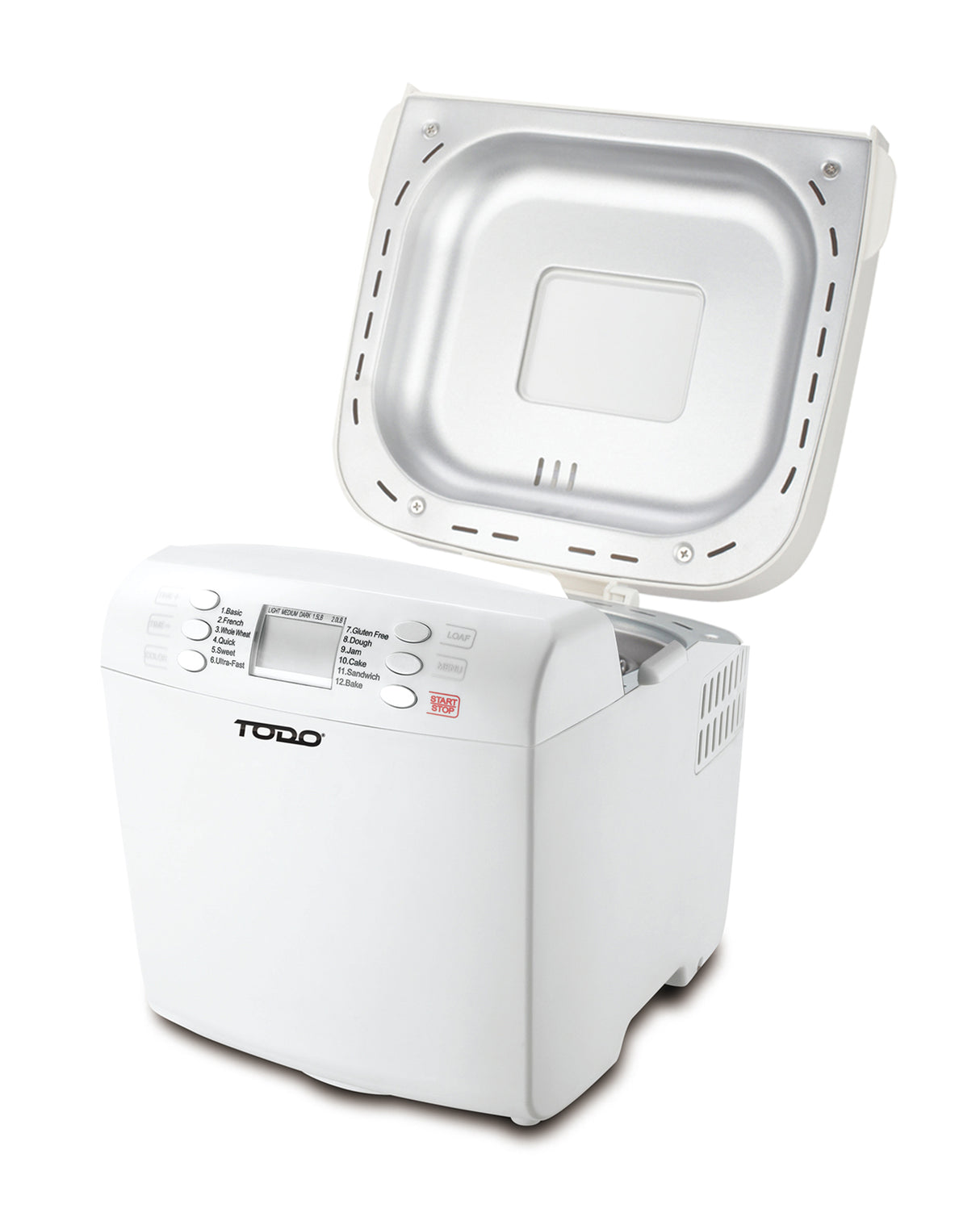 TODO Bread Maker 12 Programs Menu 550W Power Keep Warm Function White