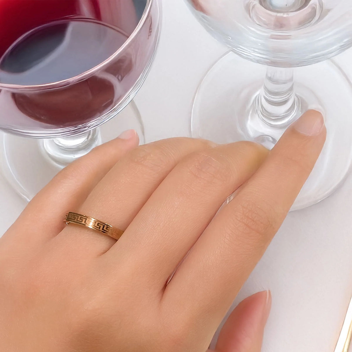 Bullion Gold Javaid Meander Ring in Rose Gold