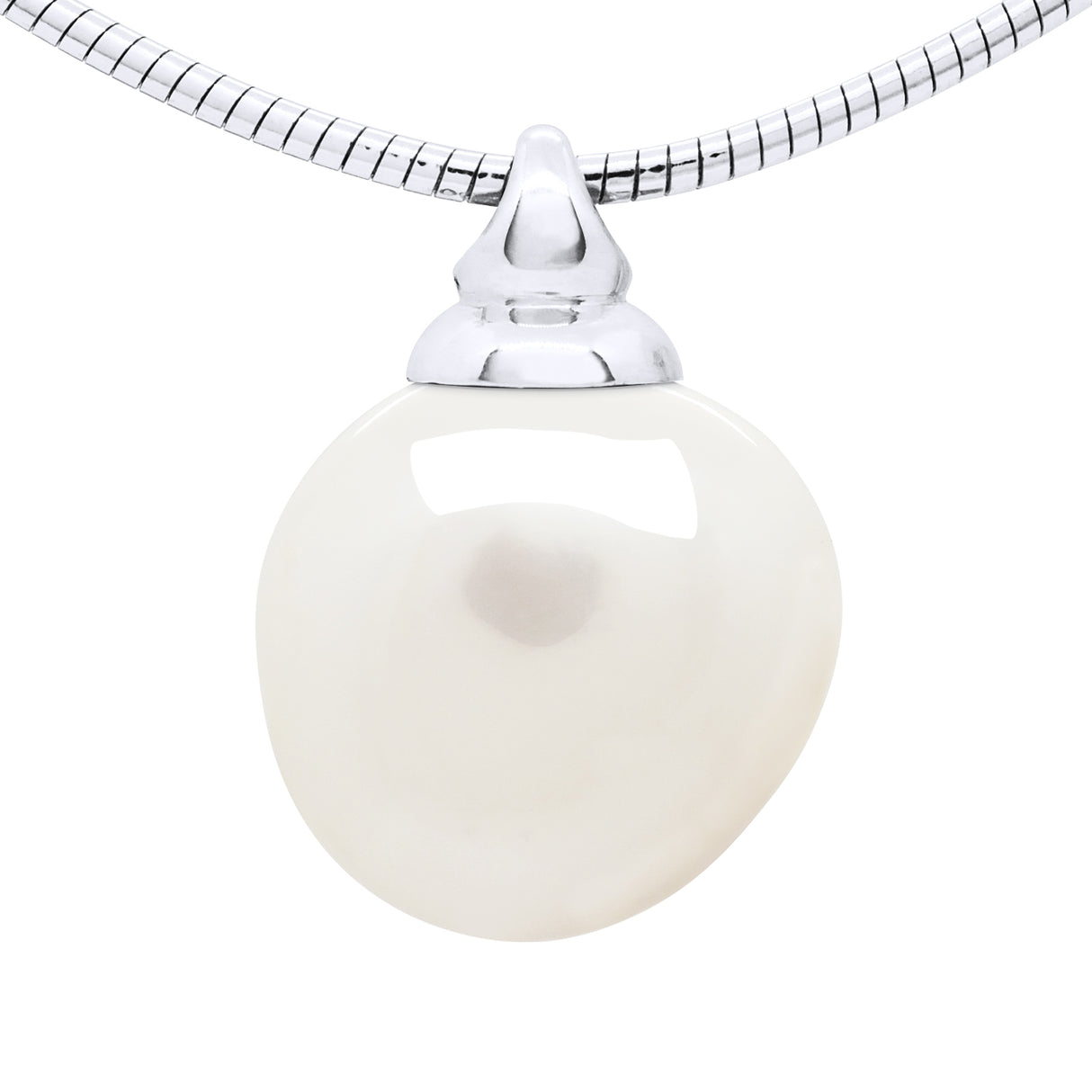 Necklace Semi Rigid Real Cultured Freshwater Pearl Baroque 12-13 mm - Natural White - Longueur 18 cm