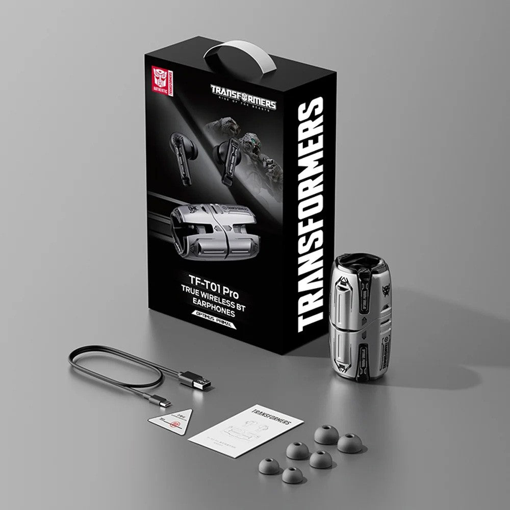 Transformers PRO ANC Wireless Earbud Earphones Bluetooth V5.4 Noise Cancellation TF-T01 - Silver