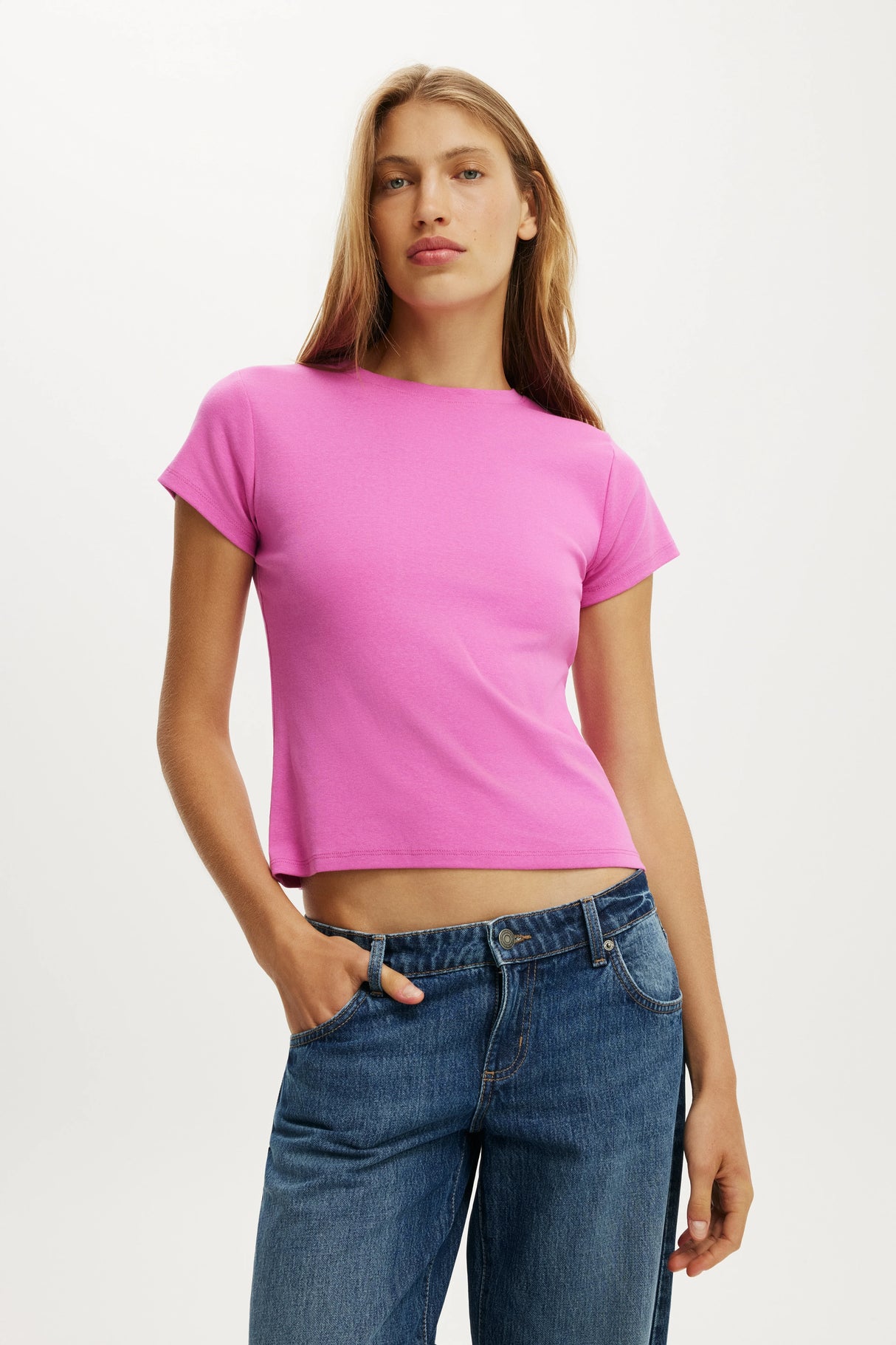 Cotton On Women's 90 S Baby Tee - Magenta Haze