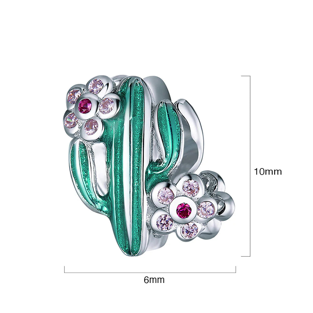 Solid 925 Sterling Silver Baby Cactus Pandora Inspired Charm