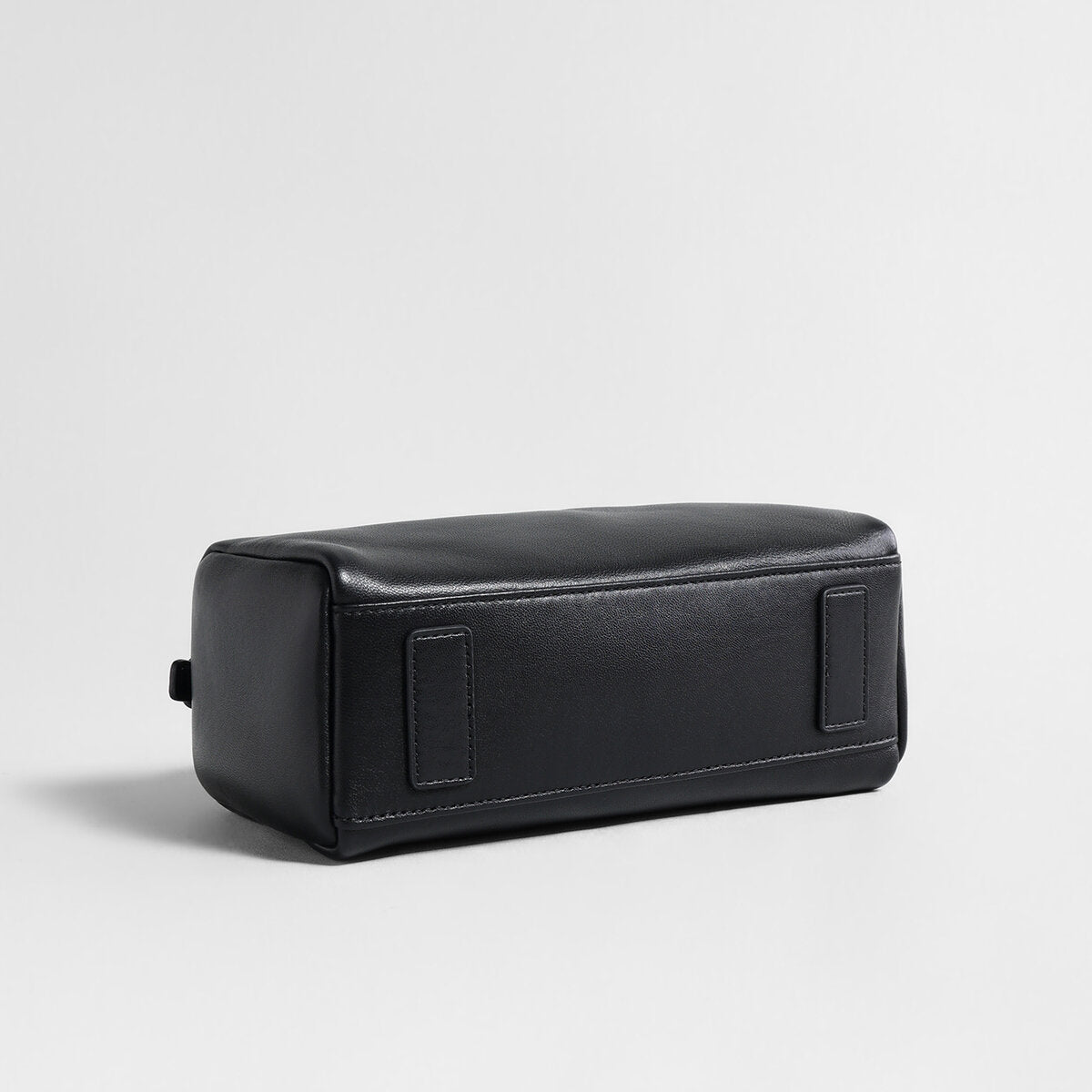 Soft Lambskin Leather Barrel Shoulder Bag - Black