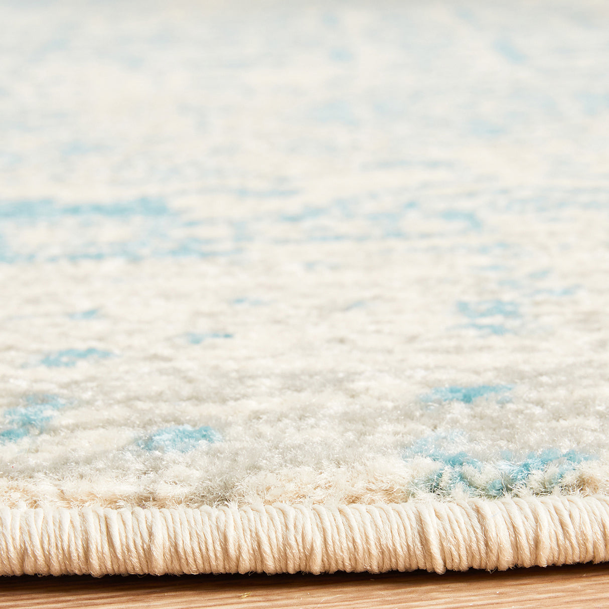 Evoke 253 White Blue Round Rug